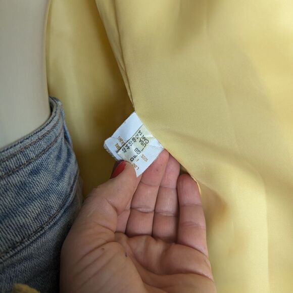 Vintage Yellow Oversized Blazer Minimalist Chic Maureen M Sz 14 Lined - Picture 8 of 10